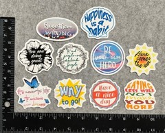 Lot of 10 Assorted Positive Affirmation Stickers Smile Happy Love Fitness