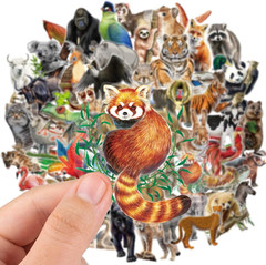 100 Pcs Transparent Animal Stickers – Jungle Wild Safari Zoo Theme