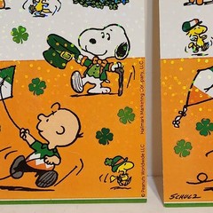 PEANUTS Spring & ST PATRICKS DAY Mixed Stickers Sheets Lot, Holiday Snoopy