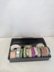 Rhinestone Trim & Adhesive Gem Roll Lot – Mixed Colors – Craft Scrapbook Decor)