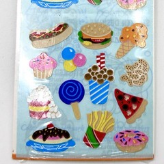 Vtg Sandylion Kromekote Micro Mini Stickers Strip Fast Food Sweets Pizza New NOS