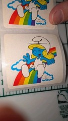 Vintage Stickers The Smurfs Smurfette Lot Of Three Stickers(Age Discoloration)