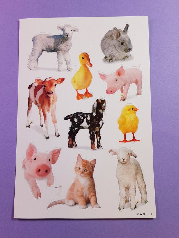 AGC cute baby farm animals sticker sheet