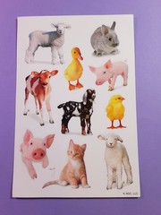 AGC cute baby farm animals sticker sheet