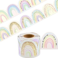WorldBazaar Pastel Rainbow Bulletin Board 36 feet x 2.75 inches, Multicolor