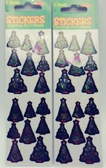 Beistle Vintage Christmas Tree Stickers Reflective NOS Lot Of 2 Holiday 1998 90s