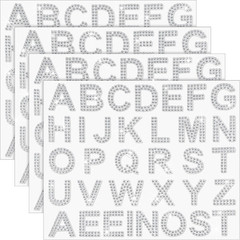 Zonon 136 Pieces Rhinestone Iron-On Letter Large Glitter Bling Alphabet Sticker