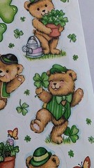 Vintage Hallmark Stickers St Patrick’s Day Teddy Bears 1 Sheet