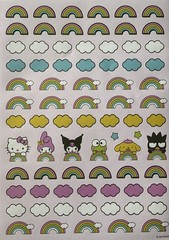 HELLO KITTY FRIENDS Stickers (76pc)Sanrio•Clouds•Rainbow •Cartoon•Card Making•