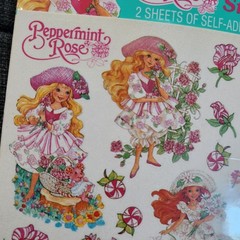 NEW American Greetings Peppermint Rose Scented Stickers 1992 (2 Sheets)