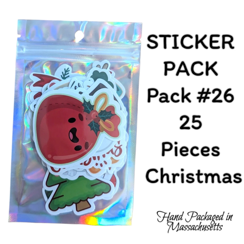 STICKER PACK – Pack #26 – 25 Pieces – Christmas
