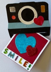 POLAROID CAMERA & PHOTO “PRE-MADE” Die-Cut Embellishment (2pc)Picture •Instant•
