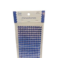 New Love Nicole Blue Rhinestone Stickers 6MM Craft Embellishment 247 Count