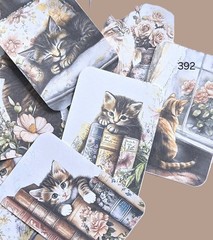 Cats and Books Journal Cards Supplies Scrapbooks Junk Journal 392