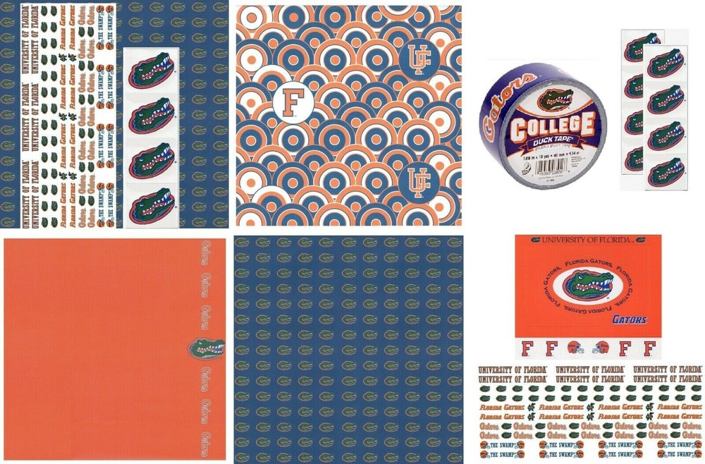 University of Florida Gators Scrapbook Kit Stickers Paper U-CHOOSE 8 ITEMS
