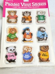 New Sealed 1981 Hallmark Puffy Padded Vinyl Shirt Tales Animal Stickers