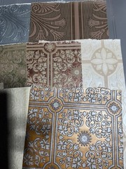 Vtg. Textured Wallpaper Samples from Sample Book, Ethan Allen (10 Pieces) Set 9
