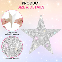 12 Pieces Rhinestone Car Stickers Glitter Star Stickers, Self-Adhesive Crystal C