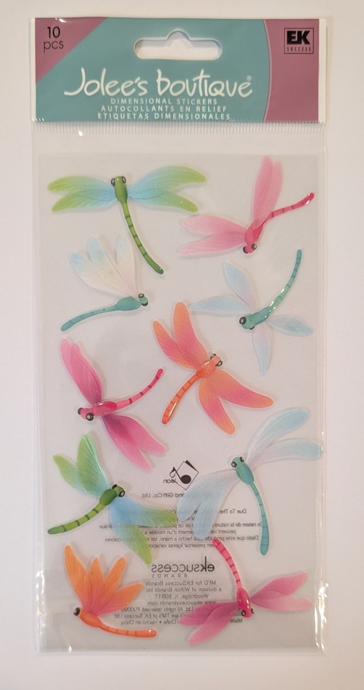RARE Jolee’s Vellum Dragonflies Scrapbooking Stickers