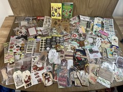 Huge Scrapbooking Lot Mostly Christmas Paper Stickers Transfers Borders Tags +++