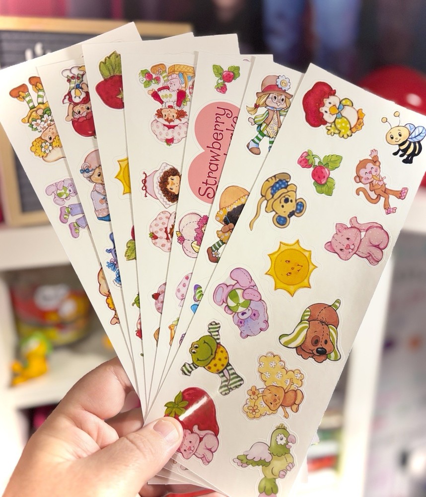 Strawberry Shortcake Stickers Original 1980s Retro Design! Paper Sticker Sheets