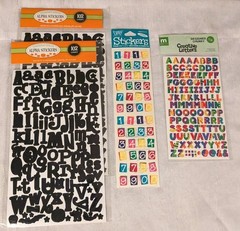 Stickers Letters Numbers Scrapbooking Sheets Alphabet New & Used Assorted Lot