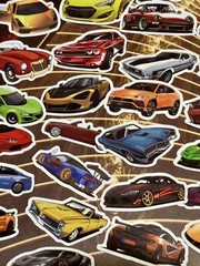 50 Pieces Bundle Pack Car Stickers High Glossy Finish
