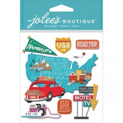 ROAD TRIP Travel Signs Driving Vacation Motel Attraction Jolee’s Stickers