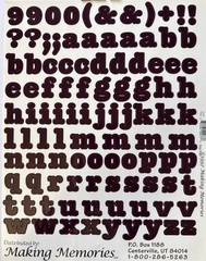 DEEP PLUM 3/4” ALPHABET Stickers(2 sheet)Making Memories •Letters•Numbers•Words•