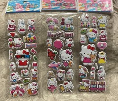 Retro Vintage Look Hello Kitty Cartoon 3D Puffy Stickers 3 sets (#17)