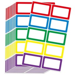 200 Blank Name Labels Stickers 3.5×2.25 Inch Perforated Sheets School Office Hom