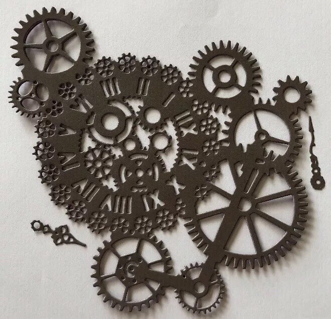 GIANT CLOCK GEARS Die-Cuts (6pc)6-1/4 x 5.5 Steampunk •Sprocket •Machine•Antique