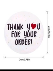 Set Of 2 Rolls Of 500 Stickers Each With The Thank You Logo