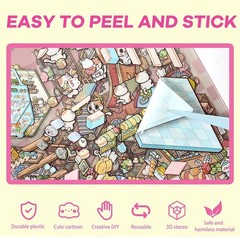 DIY 3D Cartoon Scene Stickers – 20 Sets Fun Craft Kit for Stress Relief & Gifts