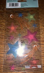 RARE Jolees Velum Shooting Stars Layered Glitter Sparkle Star Scrapbook STICKERS