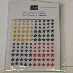 Stampin Up Resin Star EMBELLISHMENTS Rare Red, Yellow, Green, Blue Stars