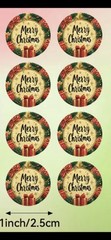 40 PCs Round 1 Inch Merry Christmas Stickers Small Business Envelope Seals Gift