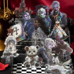 Gothic Women Men Holographic Stickers Junk Journal Large Size Decorative Collage