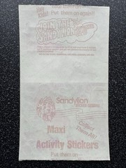 Vintage Sandylion Maxi Activity Sticker Sheet 80s Tobogan Time