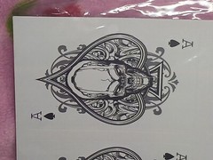 Blk & White Skull Ace of Spades Credit Debit Card Sticker Skin PVC x4 Pcs