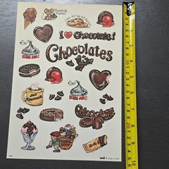 Rare 1980 Vintage Mark I Chicago SS9 Chocolat Sticker Sheet Cute