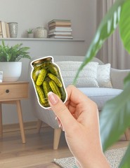 Jar Of Pickles Die Cut Vinyl Stickers Scrapbooking Laptop Waterbottle