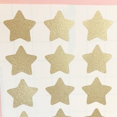 Gold Shimmer Vinyl Star Stickers! – 0.5 to 3 inch – Choose a Size!