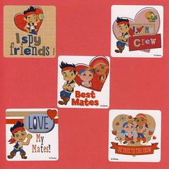 10 Jake and the Never Land Pirates Valentine’s Day – Large Stickers – Favors