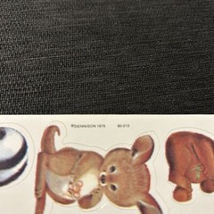 Lot Of 2 Vintage 1979 Dennison Stickers Animals Monkey Kangaroo Skunk Bear
