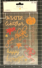 Hobby Lobby FALL Paper Crafts Glitter Stickers – FALL SAYINGS Sweater Weather