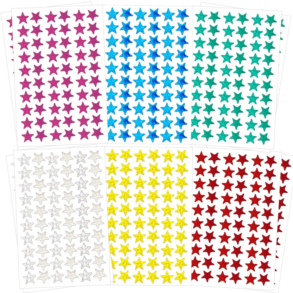 1620 Pcs Holographic Star Stickers 30 Sheets 6 Colors Foil Star Stickers for …