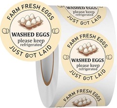 Farm Fresh Egg Stickers – 2 inch Egg Carton Sticker 500pcs, Fresh Eggs Sticke…