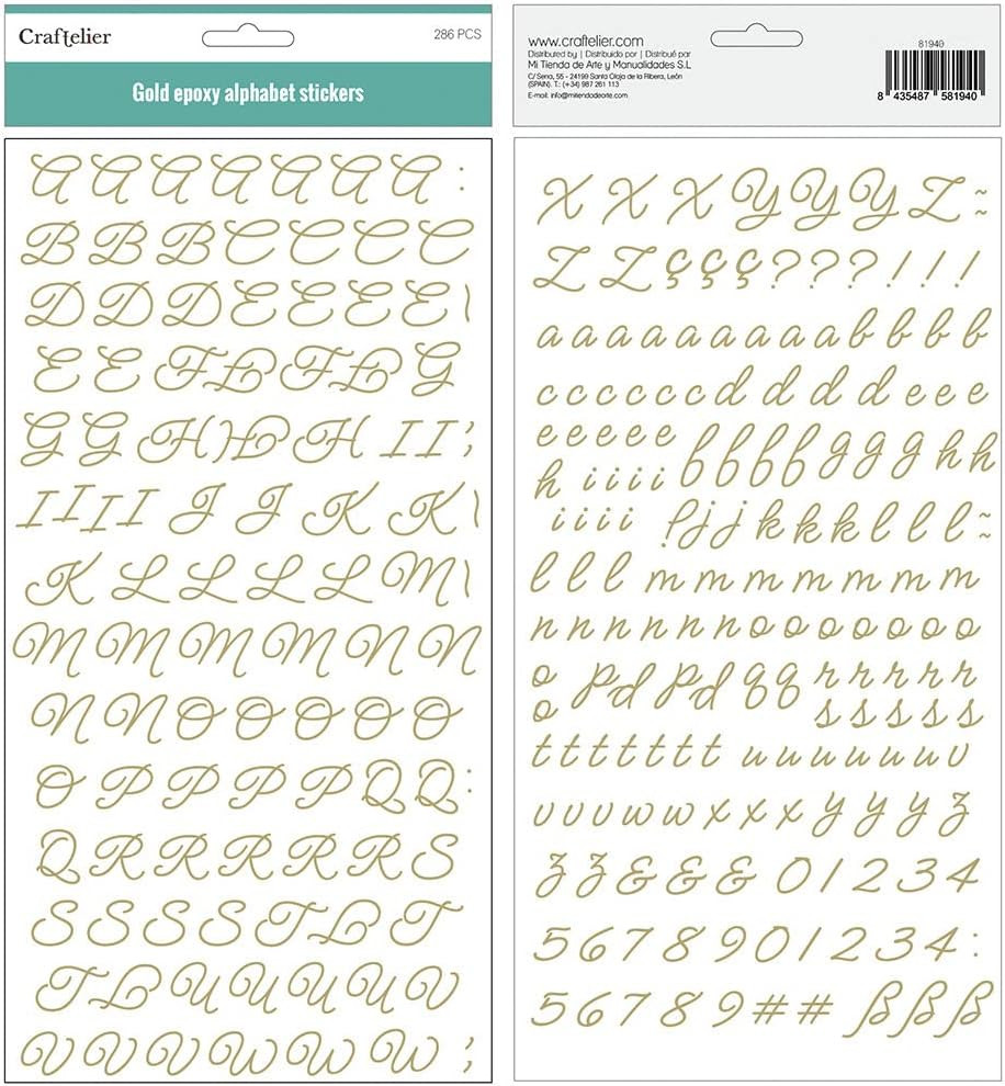 – Alphabet Puffy Stickers in Uppercase and Lowercase, Numbers and Special Charac