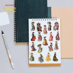 100PCS Vintage Victorian Stickers Pack – Aesthetic Retro Clear Ephemera Stickers